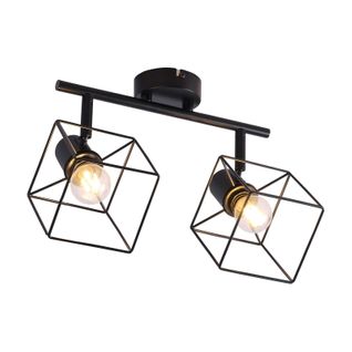 Spot De Plafond 2 Lumières 350° Orientable Vintage Métal Plafonnier Salon