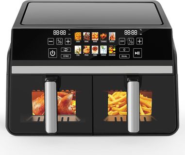 Friteuse Sans Huile Dual Zone 10l Friteuse à Air 2200 W Écran Tactile Compatible Lave-vaisselle