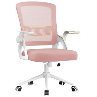 Fauteuil De Bureau, Chaise Ergonomique, Pivotant, Réglable En Hauteur - Rose