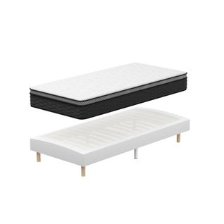 Ensemble Matelas Ressorts 90x190 Cm  Epaisseur 25 cm + sommier déco
