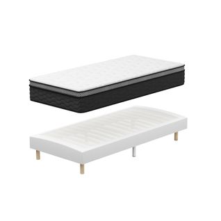 Ensemble Matelas Ressorts 90x190 Cm  Epaisseur 30 cm + sommier déco