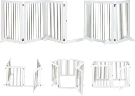 Extension Barriere Verrouillable 6 Panneaux En Acier Inoxydable Pliable 80x61-366 Cm