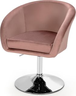 Chaise Pivotante En Velours, Fauteuil De Bureau Réglable En Hauteur, Charge 125kg Rose
