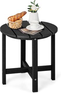 Table D’appoint Extérieure En Hdpe Résistante Aux Intempéries Charge 100kg, 46 X 46 Cm, Noir