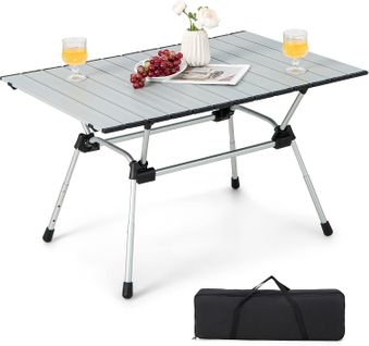 Table De Camping Pliante En Aluminium Pour 4-6 Personnes Charge 50kg,  Surface 90 X 60,5cm(argent)