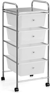 Chariot De Rangement à Roulettes, 37 X 32 X 76 Cm (transparent)