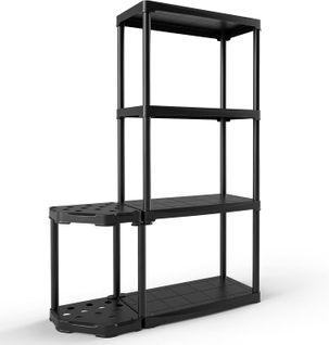 Étagère De Rangement à 4 Niveaux En Plastique, Charge Maximale 80 Kg, 60 X 30 X 133 Cm (l)