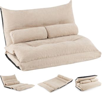Canapé-lit Paresseux Pliable, Canapé Convertible Avec Dossier Réglable à 42 Positions (beige)