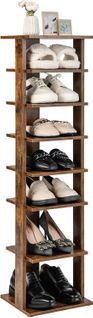 Étagère à Chaussures En Bois à 7 Niveaux, Porte-chaussures 25,5 X 28,5 X 110 Cm, Tableau Amovibl