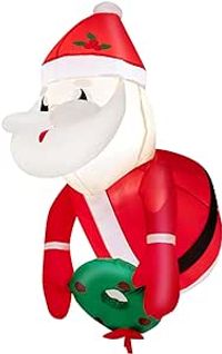 Père Noël Gonflable De Noël  S'échappant Par Fenêtre, Décoration De Noël Gonflable Père Noël