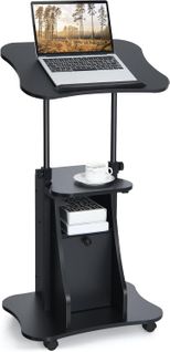 Bureau Mobile Assis-debout,  Poste De Travail Informatique Pour Maison Et Bureau, Noir