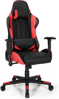 Chaise Gaming Réglable à Dossier Inclinable De 90°-160° Avec Appui-tête, Renfort Lombaire