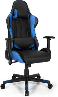 Chaise Gaming Réglable à Dossier Inclinable De 90°-160° Avec Appui-tête, Renfort Lombaire