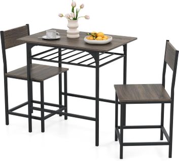 Petite Table De Cuisine 2 Personnes,étagère, Chaises, Pour Coin Petit-déjeuner, Salle à Manger