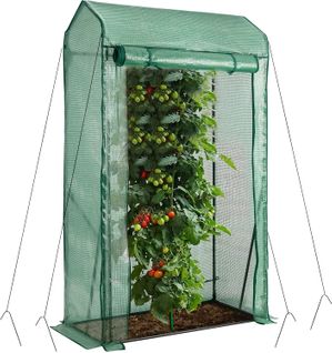 Serre De Jardin 100 X 50 X 170 Cm, Porte Zippée Enroulable, Tube D’acier Antirouille