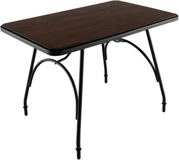 Table à Manger/table De Cuisine Rectangulaire, Avec Structure En Métal,marron