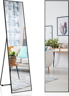 Miroir Sur Pied Rectangulaire-miroir Mural, 40 X 60 Cm, Miroir En Pleine Longueur , Noir