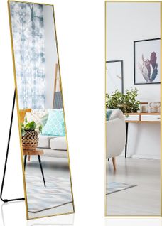 Miroir Sur Pied Rectangulaire-miroir Mural, 40 X 60 Cm, Miroir En Pleine Longueur  Or