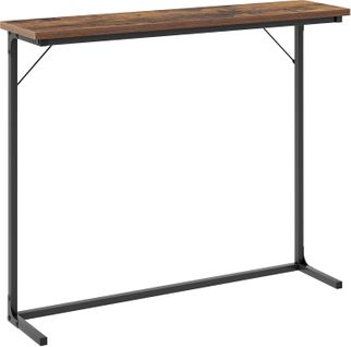 Table Console,tables D'entrée,bout De Canapé Fin Pour Salon, 24 X 100 X 80 Cm, Brun Rustique Et Noir
