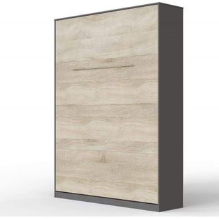 Lit Escamotable +2 Placards V 140x200+(50x2)cm Standard Anthracite/chêne Sonoma