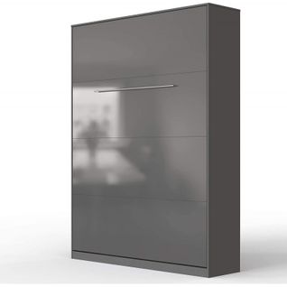 Lit Escamotable +2 Placards V 140x200+(80x2)cm Standard Anthracite/anthracite Brillant