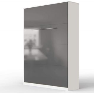 Lit Escamotable +2 Placards V 120x200+(100x2)cm Standard Blanc/anthracite Brillant