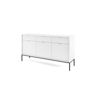 Buffet Universel Blanc 154x83x39cm Pied Métal Avec 2 Tiroirs Modèle "noemie Ksz154"