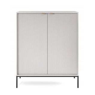 Buffet Gris 104x125x39cm Pied Métal 2 Portes
