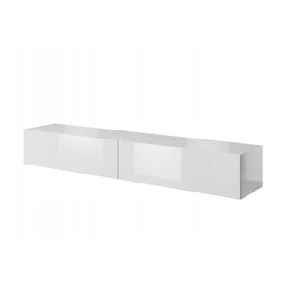 Meuble TV Blanc Brillant 200x30x40 Cm Slika à Suspendre Meuble Hi-fi Luxueux Sideboeard Commode