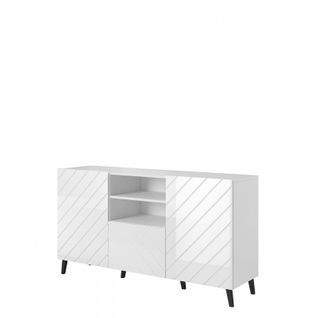 Commode De Rangement Meuble Universel Blanc 150x82x42cm Abi Sur Pieds