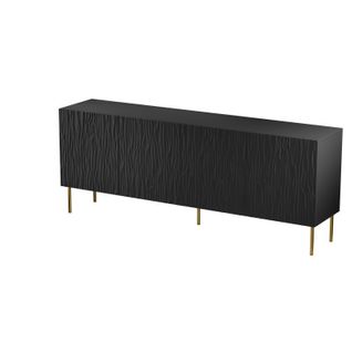 Buffet Meuble Universel 190x75x42cm Sur Pied Noir Mat Younge