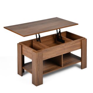 Urban Meuble Table basse relevable effet bois et marron 96x50 cm
