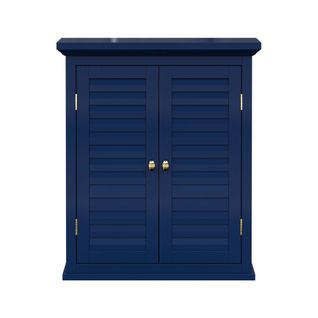 Armoire Murale 2 Portes Lamelles Bleu Marine