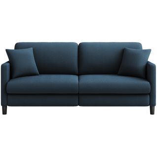 Canapé 3 Places En Velours Teddy, En Bois Massif, 193x79x89 Cm - Bleu Gris