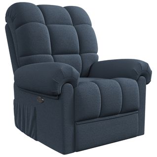 Fauteuil Relax Électrique Avec Repose-pieds En Velours Teddy,bleu Gris