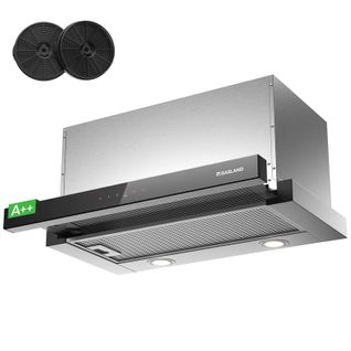 Hotte Aspirante Br60ss A++ 60 Cm Recirculation 567 M³/h, Hotte Tiroir Argentée Commande Tactile