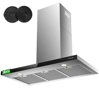 Hotte Aspirante Tr90ss A++ 90cm, Booster 882 M³/h, Touch Control 4 Levels Avec Filtre à Charbon