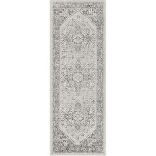 Tapis De Couloir Vintage Oriental Gris/blanc 80x220 Cm Farah
