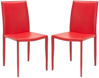 Chaises De Salle à Manger Beatrix Lot De 2 Rouge Fer/contreplaque