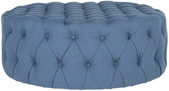 Pouf Kailani Bleu Marine Contreplaque 100 X 100 X 41 Cm