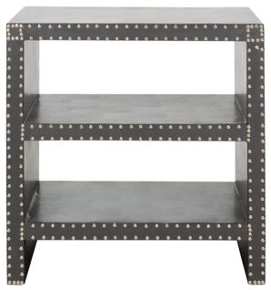 Table D'appoint Sibbie Gris Bois Embouti 60 X 40 X 60 Cm