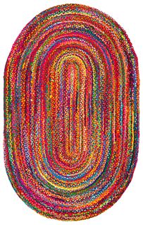 Tapis Braided 152 X 244 Cm Boheme Greer Rouge / Multi