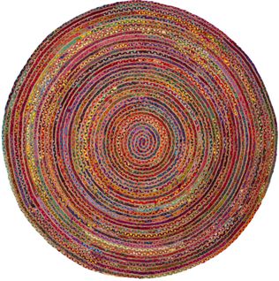 Tapis Rond Cape Cod 122 X 122 Cm Cotier Revel Rouge / Multi