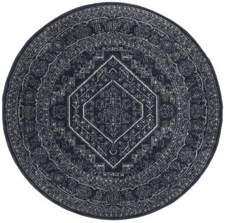 Tapis Adirondack 183 X 183 Cm Médaillon Arianwen Marine / Ivoire