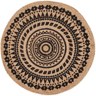 Tapis Natural Fiber 152 X 152 Cm Fibre Naturelle Houda Black / Natural