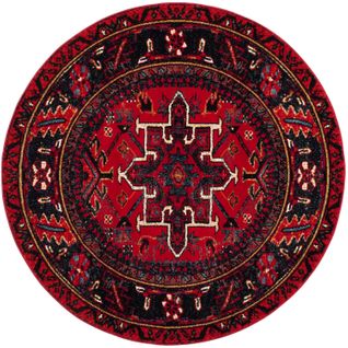 Tapis Rond Persan 160 X 160 Cm De Transition Henley Rouge / Multi
