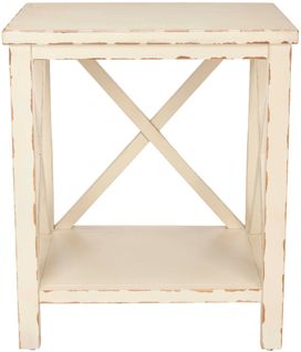 Table D'appoint Augustina Blanc Peuplier 46 X 34 X 54 Cm
