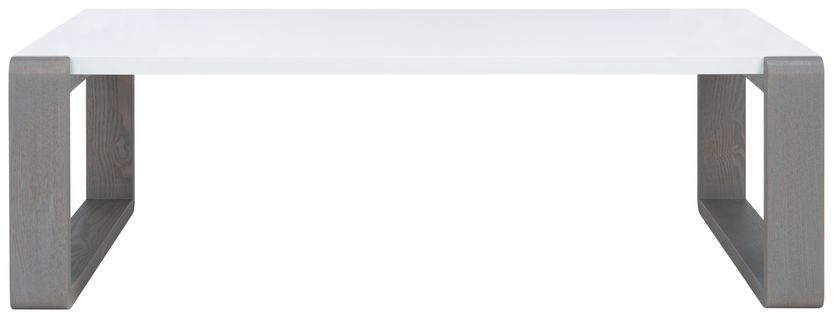 Tables Basses Evelena Gris/blanc Bois Embouti 110 X 65 X 35 Cm