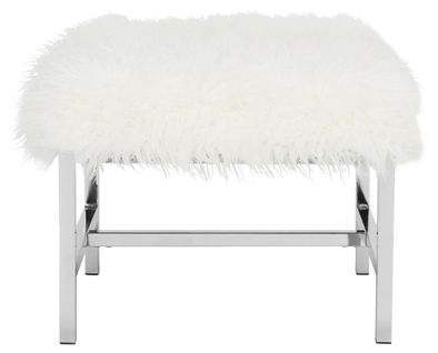Pouf Eppie Blanc Le Fer 53 X 53 X 42 Cm