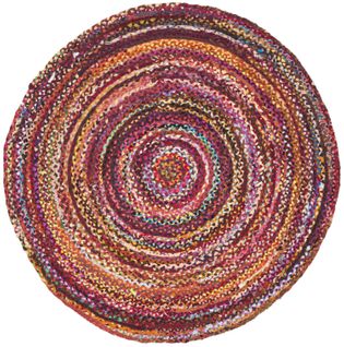 Tapis Braided 122 X 122 Cm Chalet De Campagne Neria Rouille / Multi